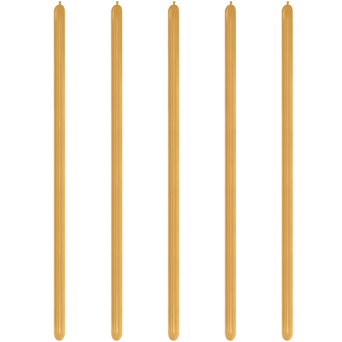 Gold Metallic Modelling Balloons - 260 Latex (100pk)