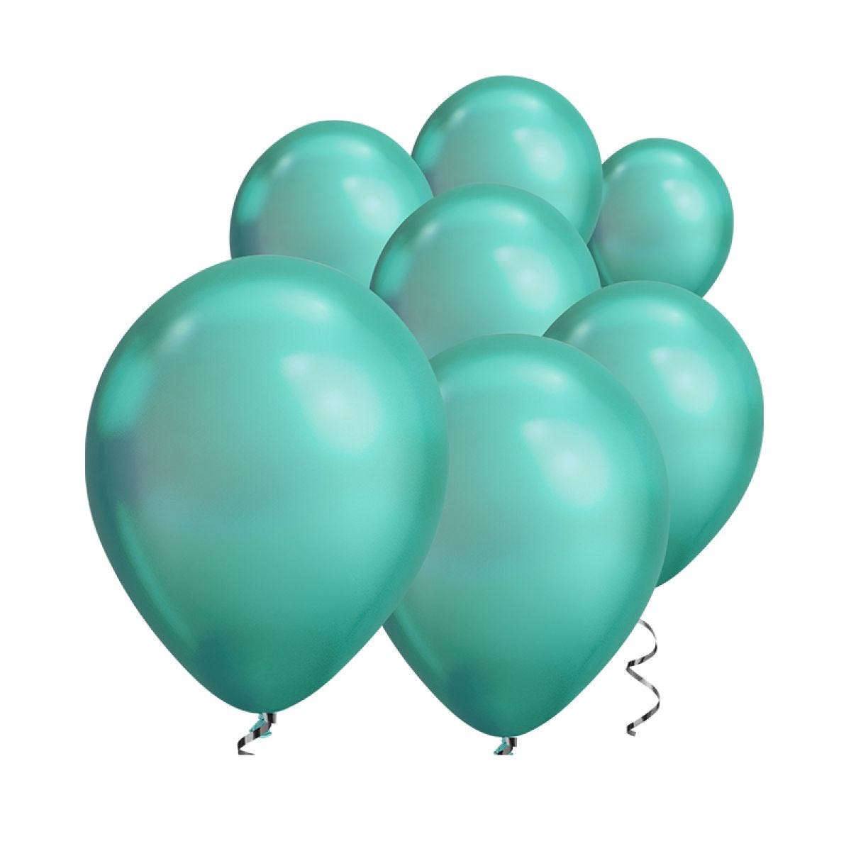 Green Chrome Balloons - 7" Latex