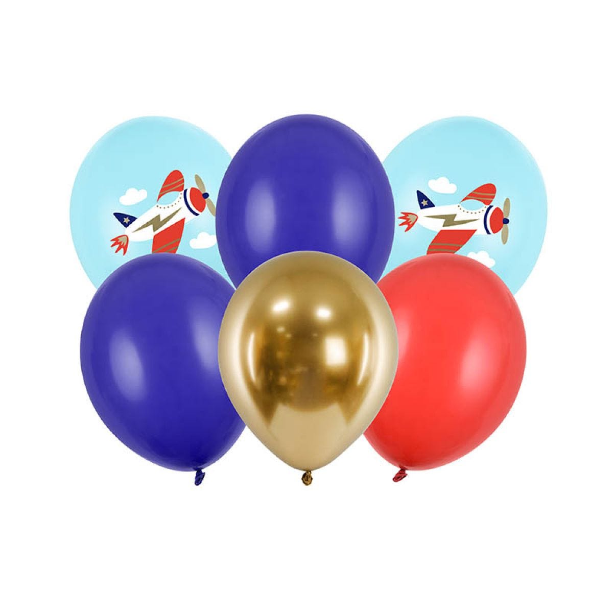 Retro Plane Print Balloons - 12" Latex (6pk)