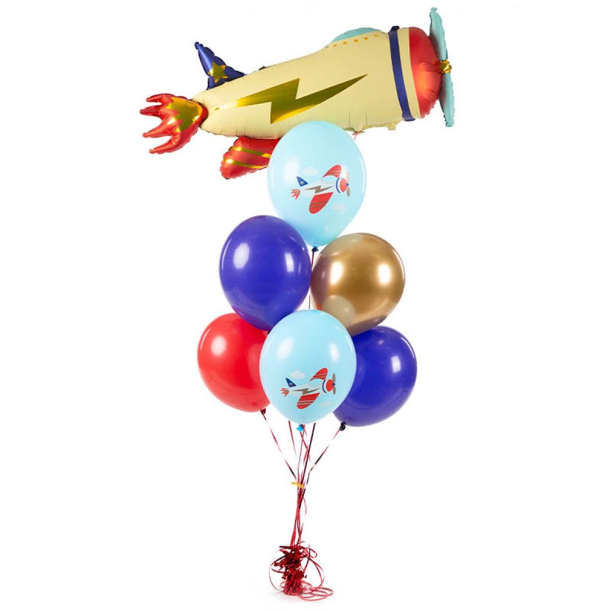 Retro Plane Print Balloons - 12" Latex (6pk)