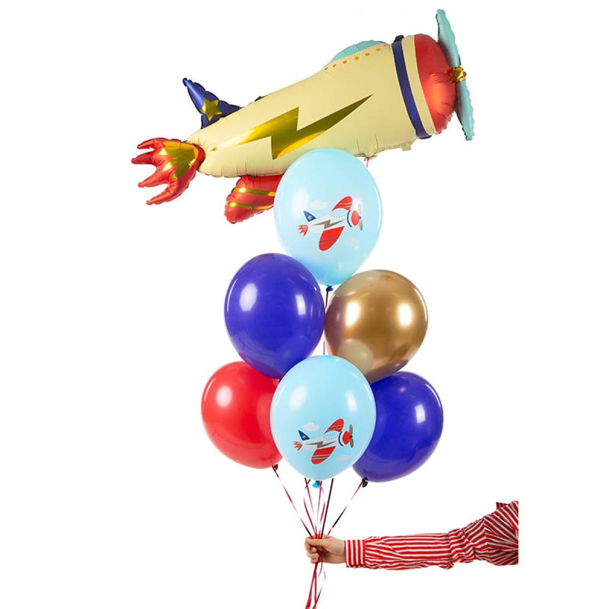 Retro Plane Print Balloons - 12" Latex (6pk)
