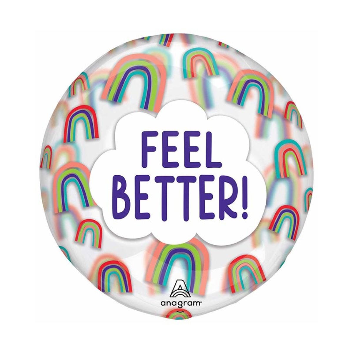 Feel Better Rainbows Clearz Balloon - 18"