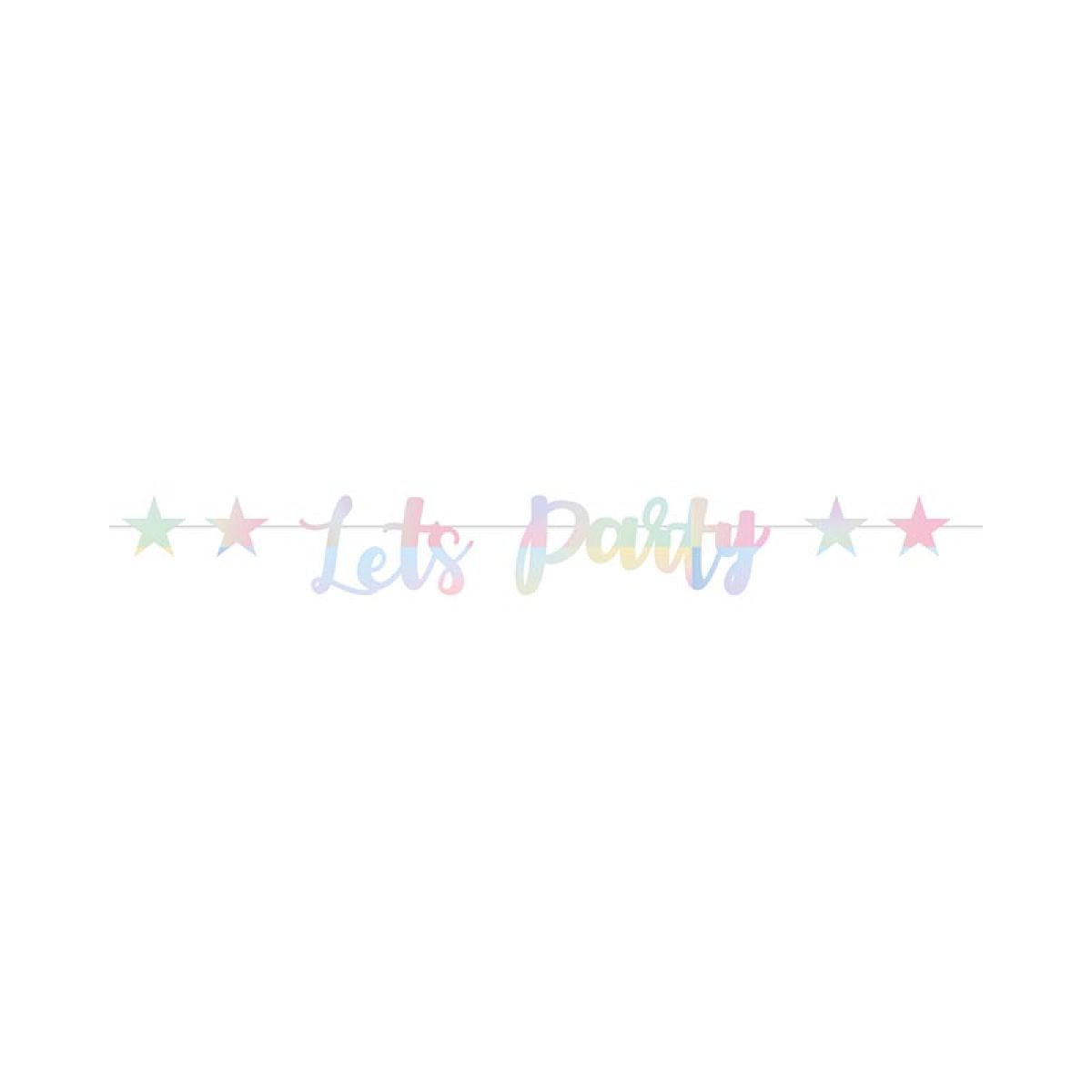 Iridescent Let&apos;s Party Paper Banner - 1.8m