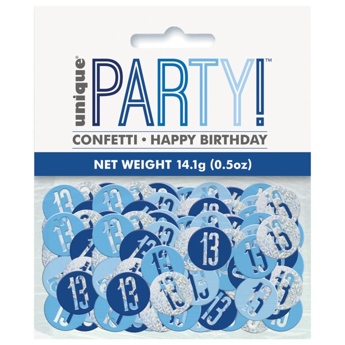 Blue 13th Birthday Confetti