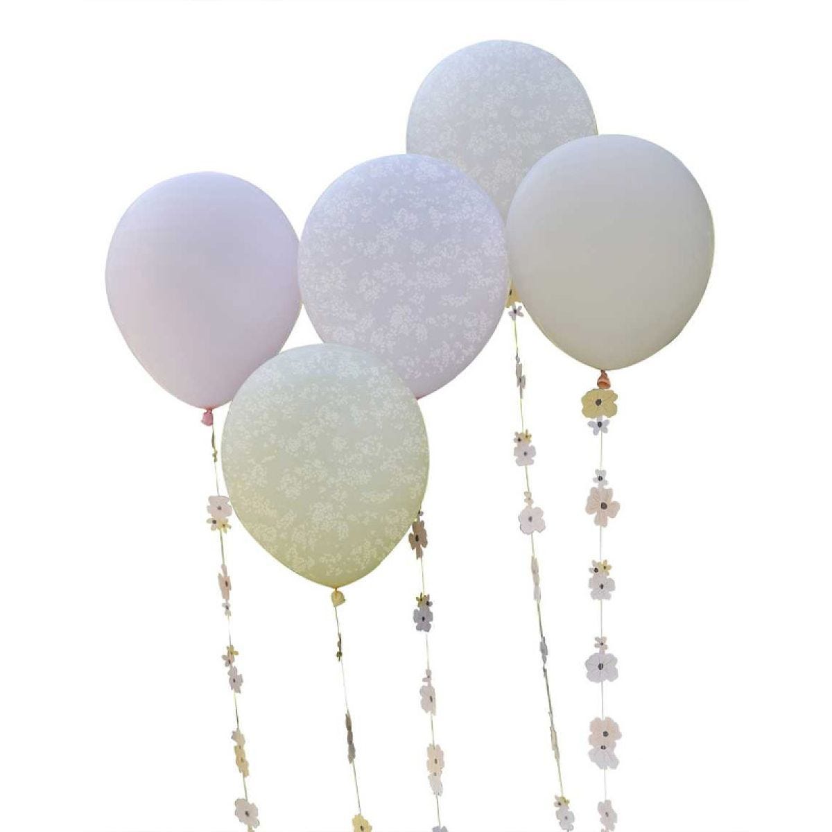 Birthday Bloom Floral Balloon Bundle with Balloon Tails - 12" Latex