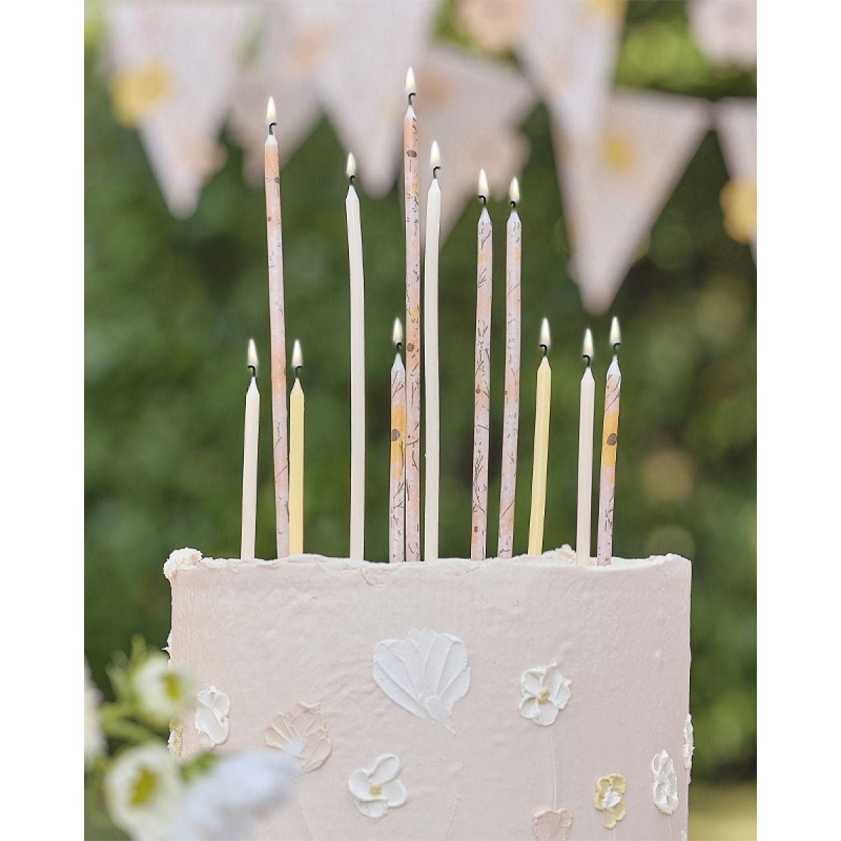 Birthday Bloom Floral Pattern Candles (12pk)