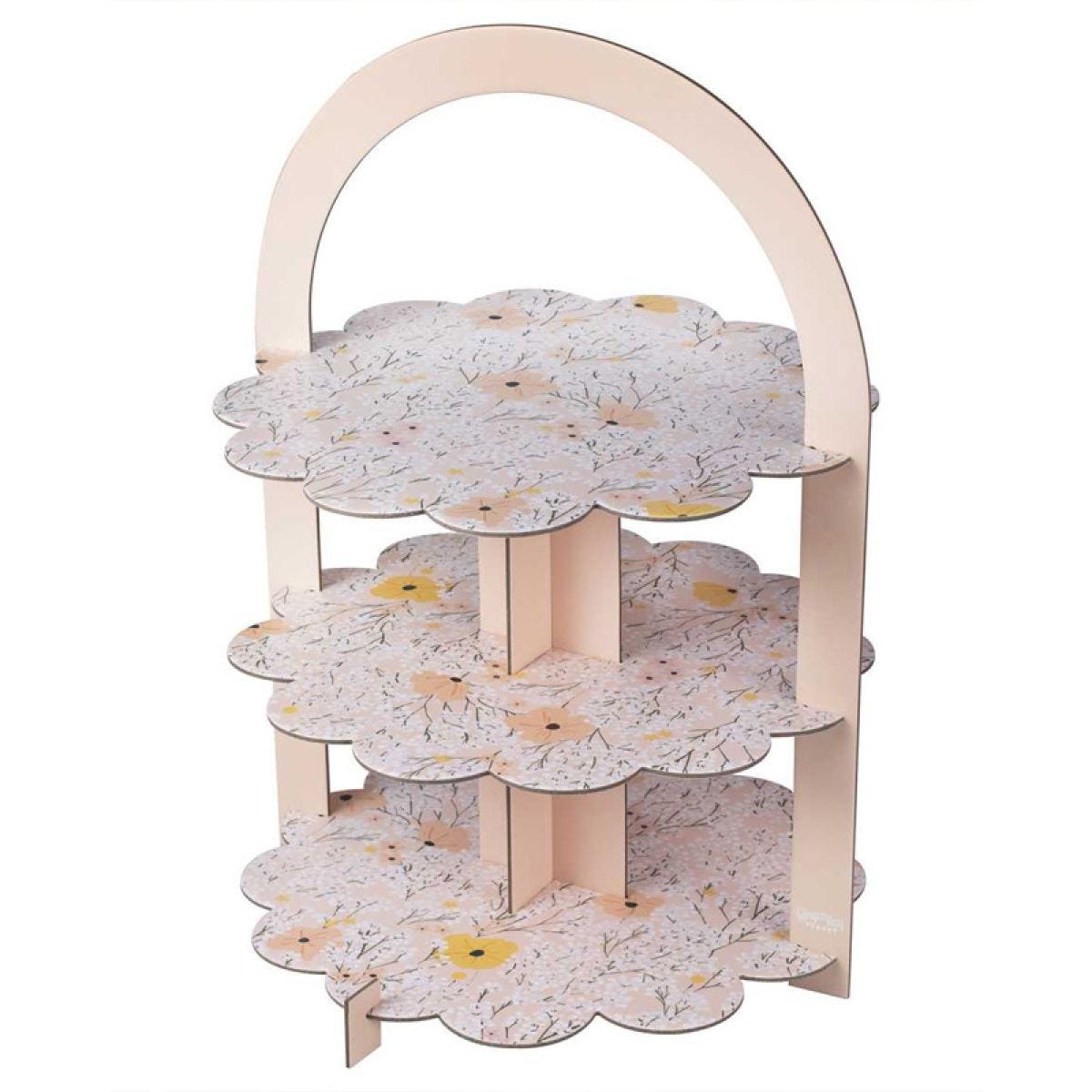 Birthday Bloom Floral Afternoon Tea Stand - 31cm x 42cm
