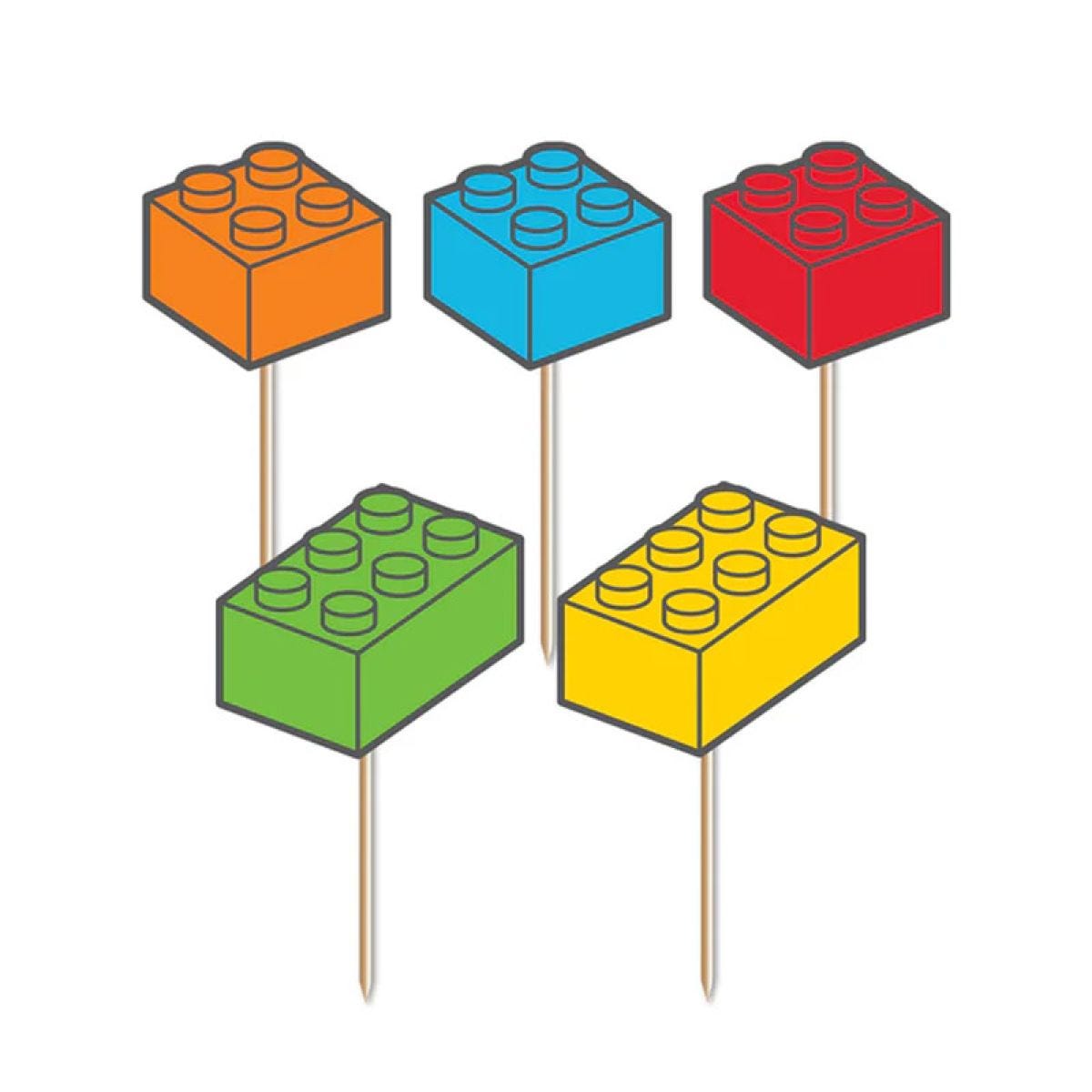 Building Blocks Cupcake Toppers (12pk)