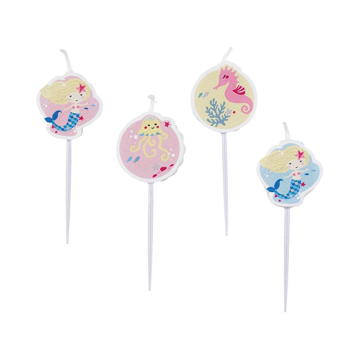 Be A Mermaid Mini Figure Candles (4pk)