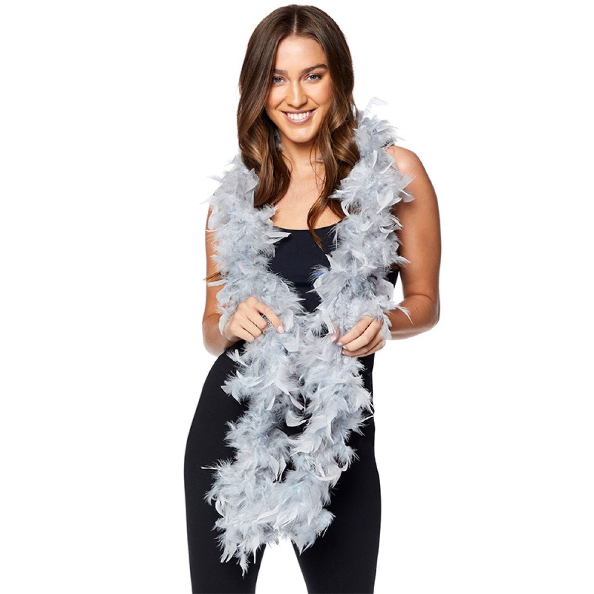 Deluxe Silver Feather Boa