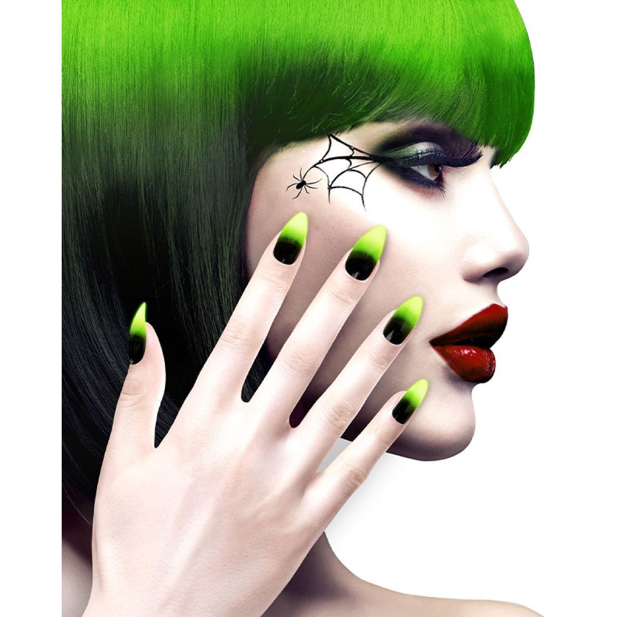 Neon Green Stiletto Nails