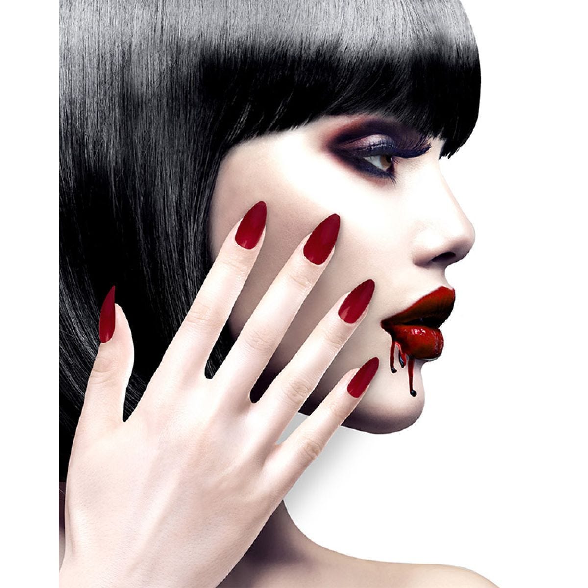 Burgundy Stiletto Nails
