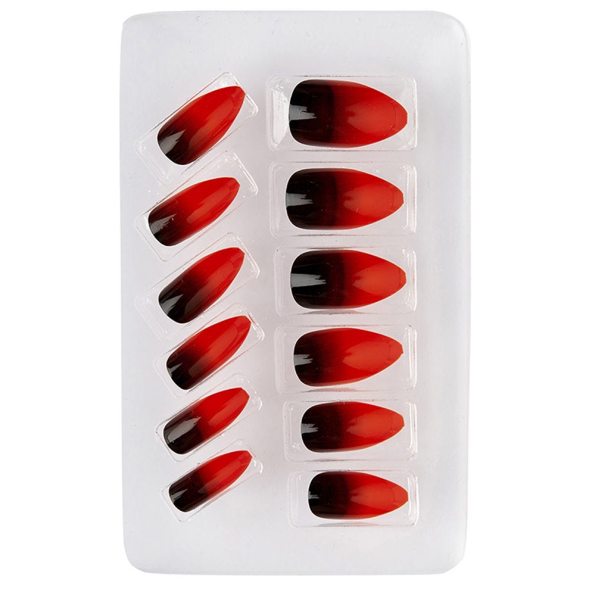 Red Ombre Stiletto Nails