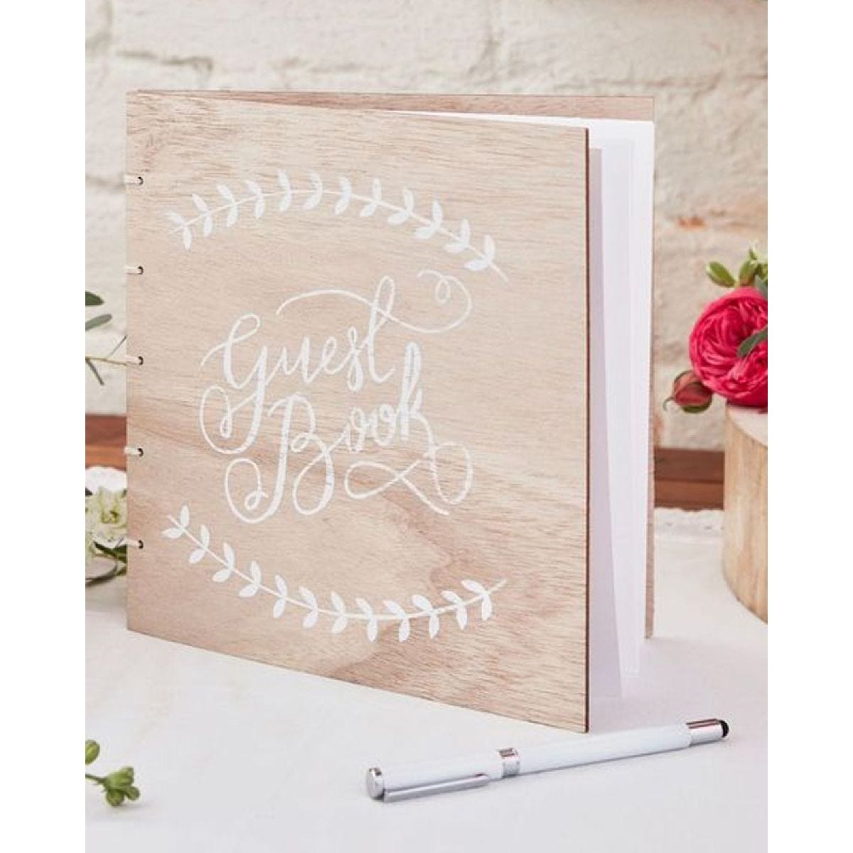 Boho Wedding Wooden Guest Book