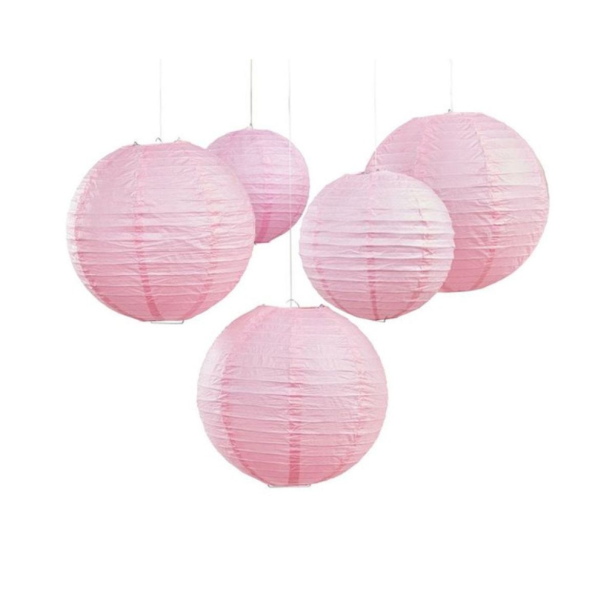 Boho Wedding Baby Pink Paper Lanterns - 30cm & 20.5cm