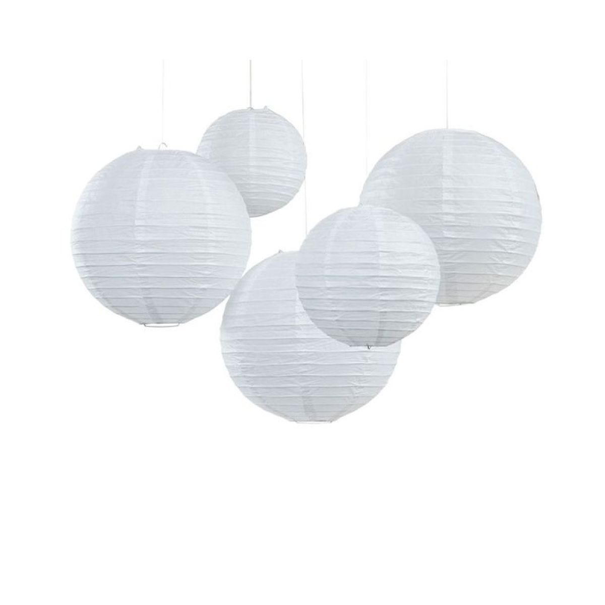 Boho Wedding White Paper Lanterns - 30cm & 20.5cm