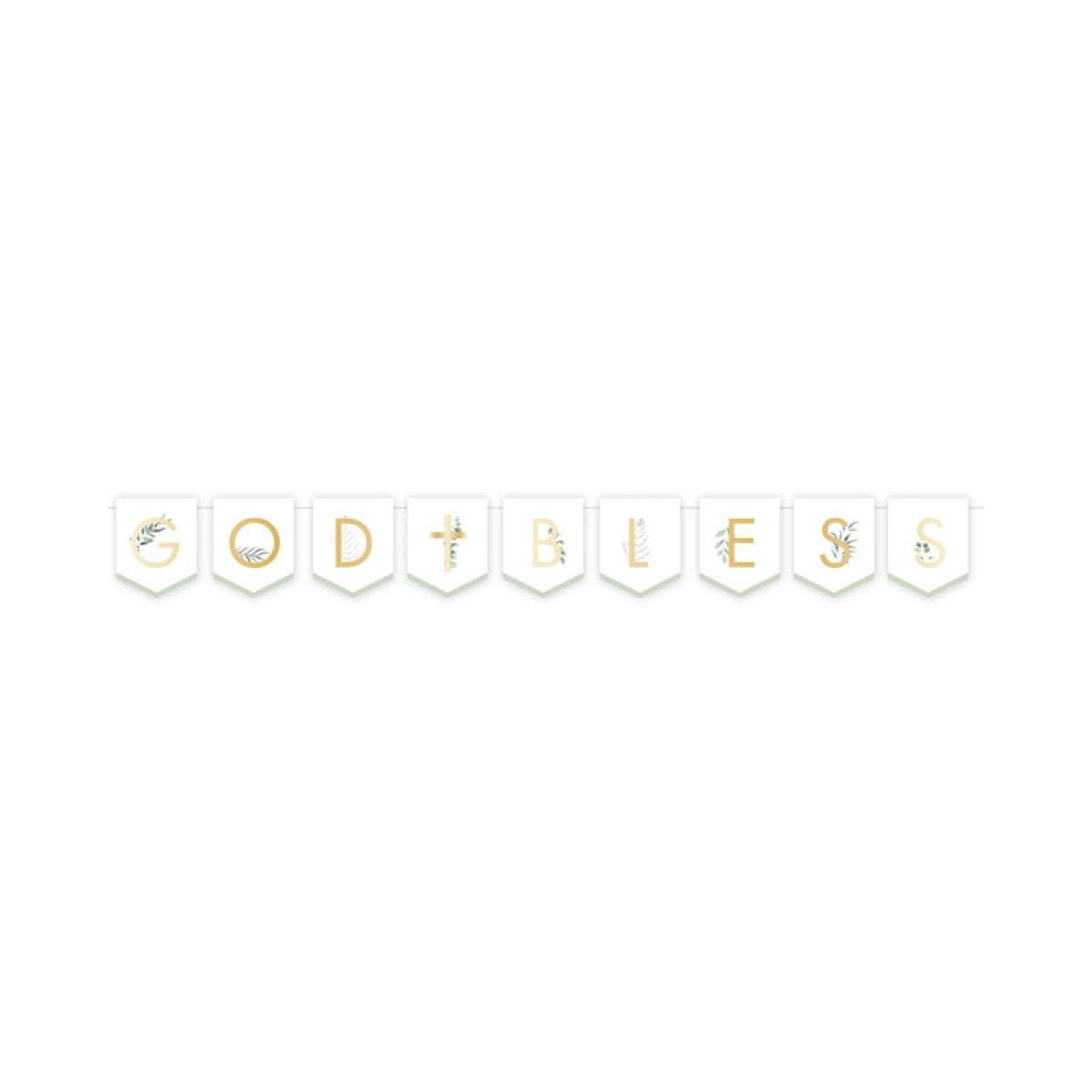 Botanical Celebration &apos;God Bless&apos; Paper Banner - 1.6m