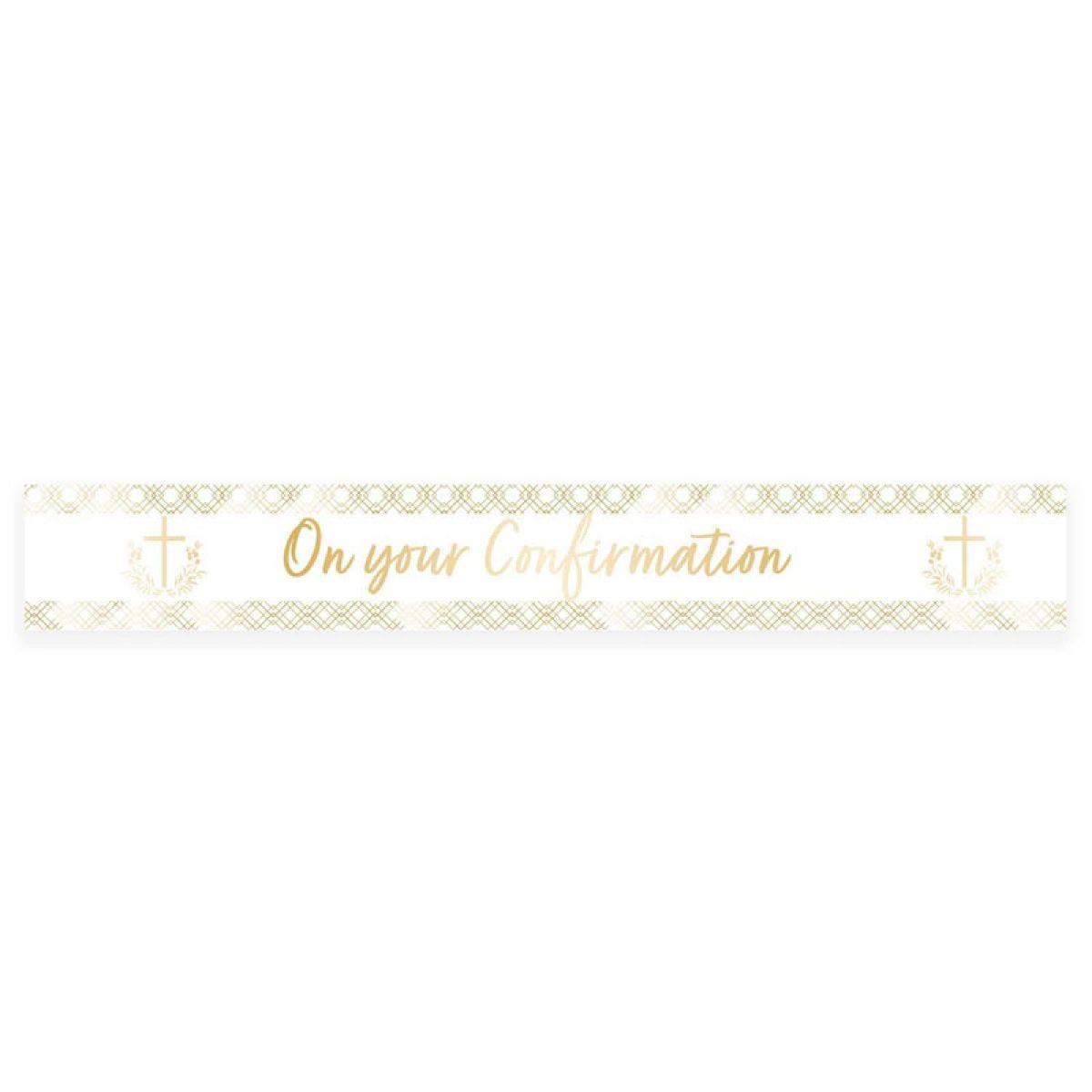 Botanical Celebration &apos;On your Confirmation&apos; Foil Banner - 2.7m