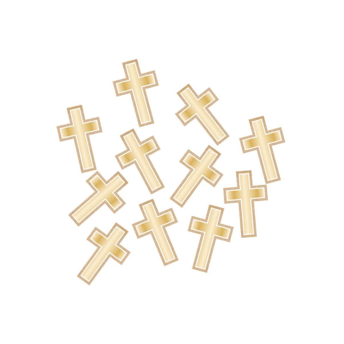 Botanical Celebration Gold Cross Table Confetti