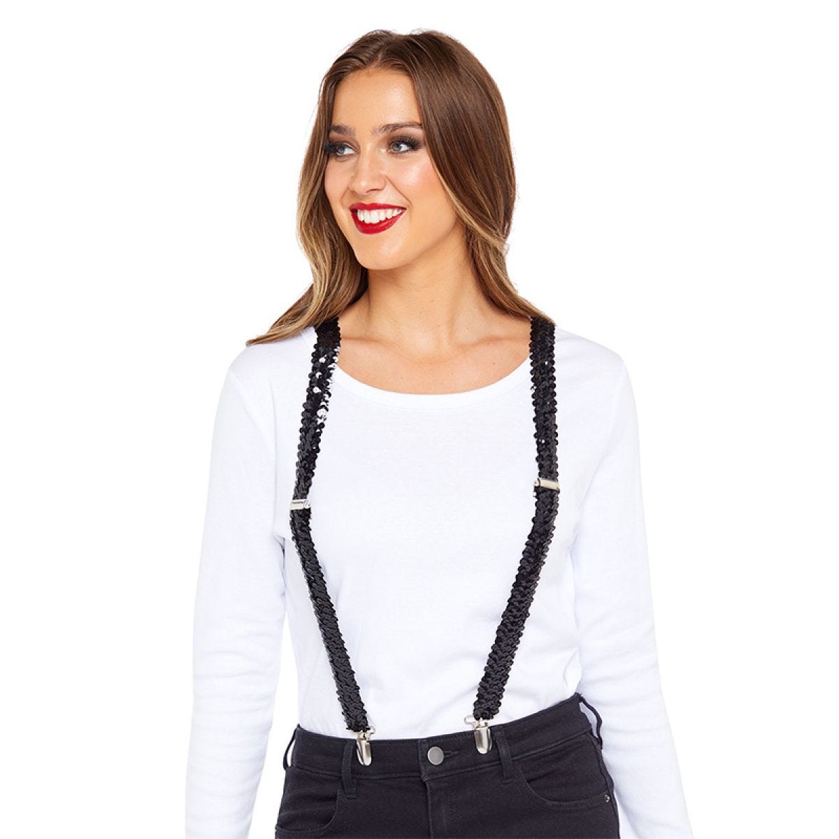 Black Sequin Braces