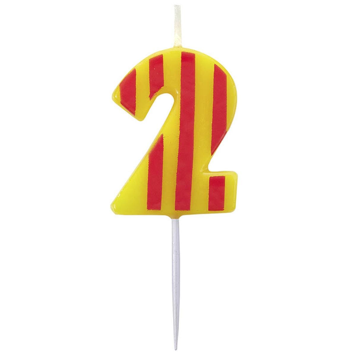 Dots & Stripes Number 2 Candle - 4.5cm