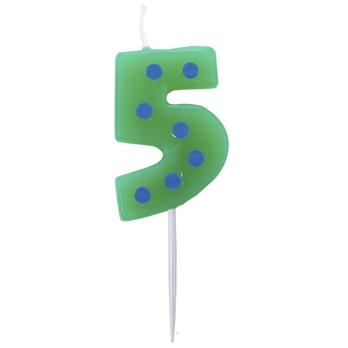 Dots & Stripes Number 5 Candle - 4.5cm
