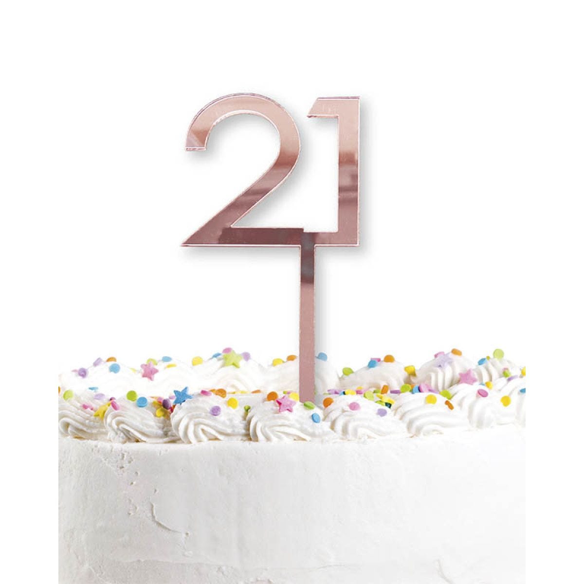 21st Rose Gold Acrylic Cake Topper - 6cmx17cm
