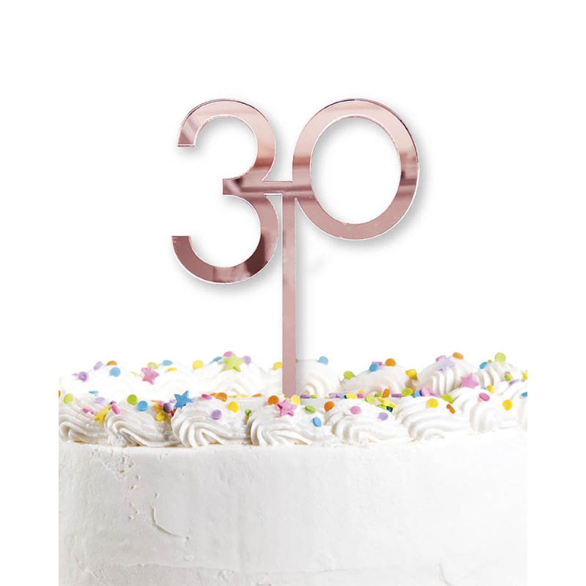 30th Rose Gold Acrylic Cake Topper - 10cmx15cm