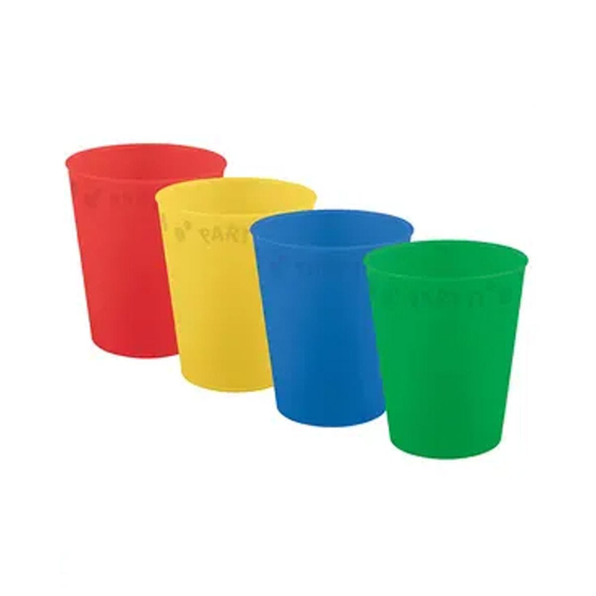 Reuseable Plastic Party Cups - Set of 4 Brights Mix Colours