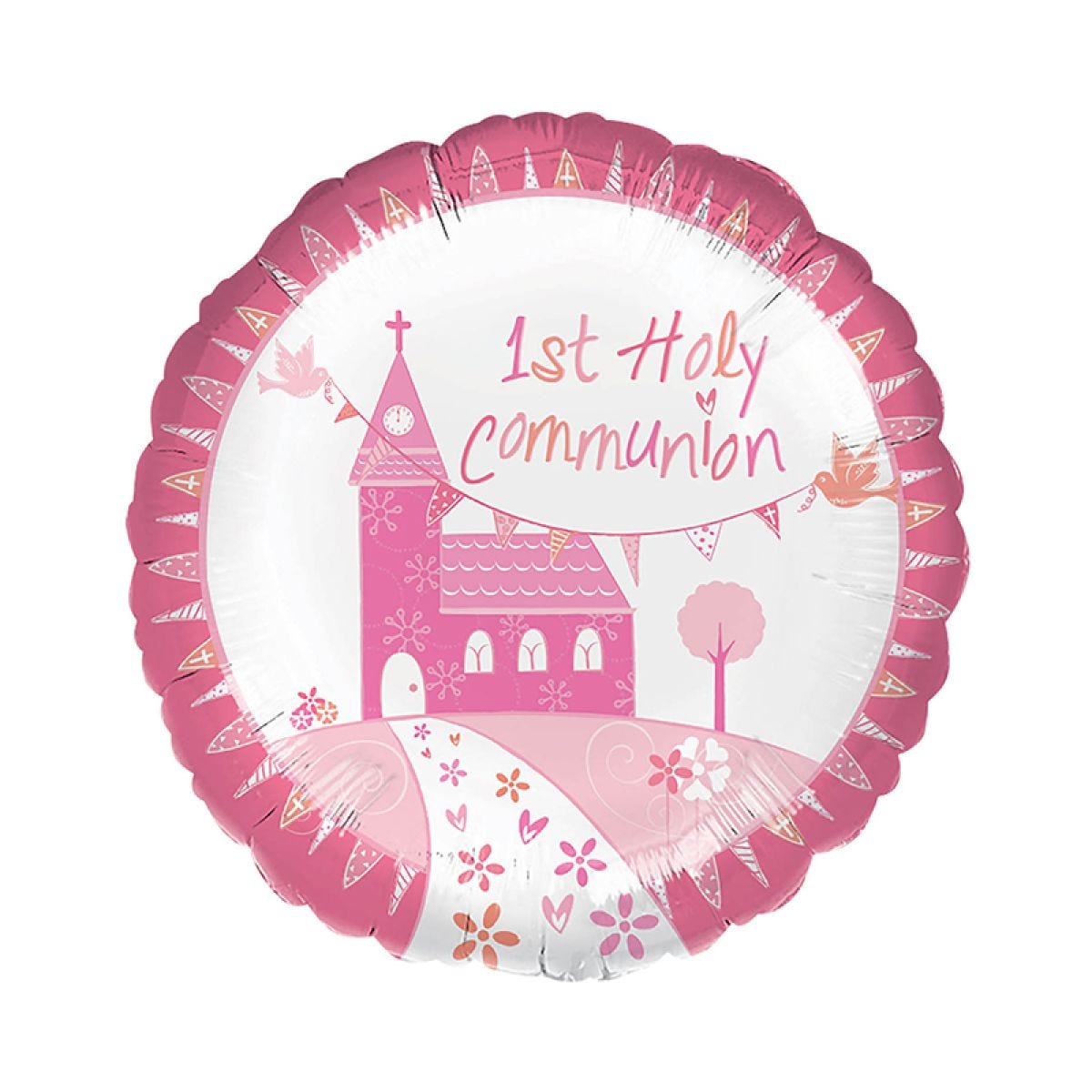 Communion Church Pink Foil Balloon