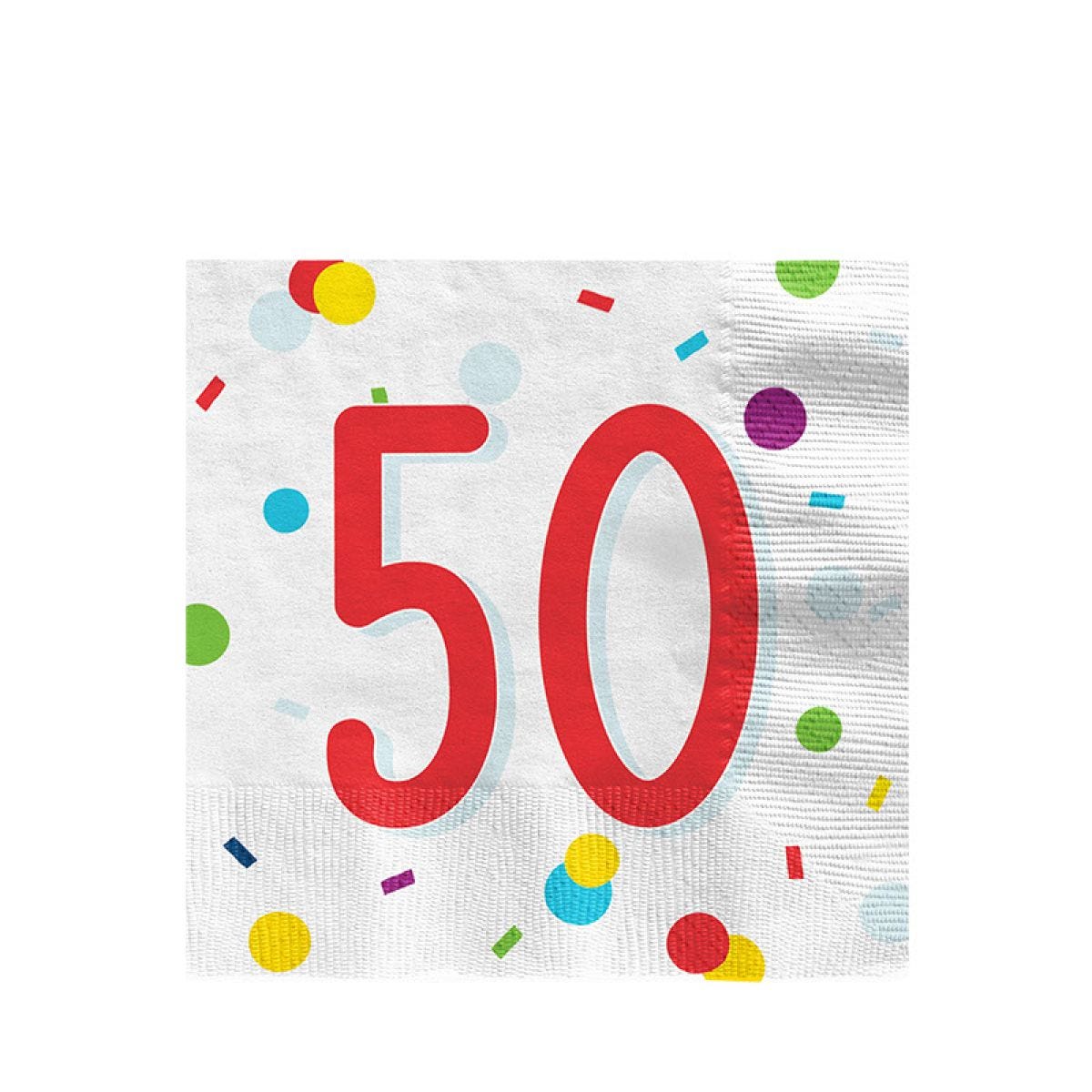 Confetti Birthday Age 50 Napkins - 33cm (20pk)