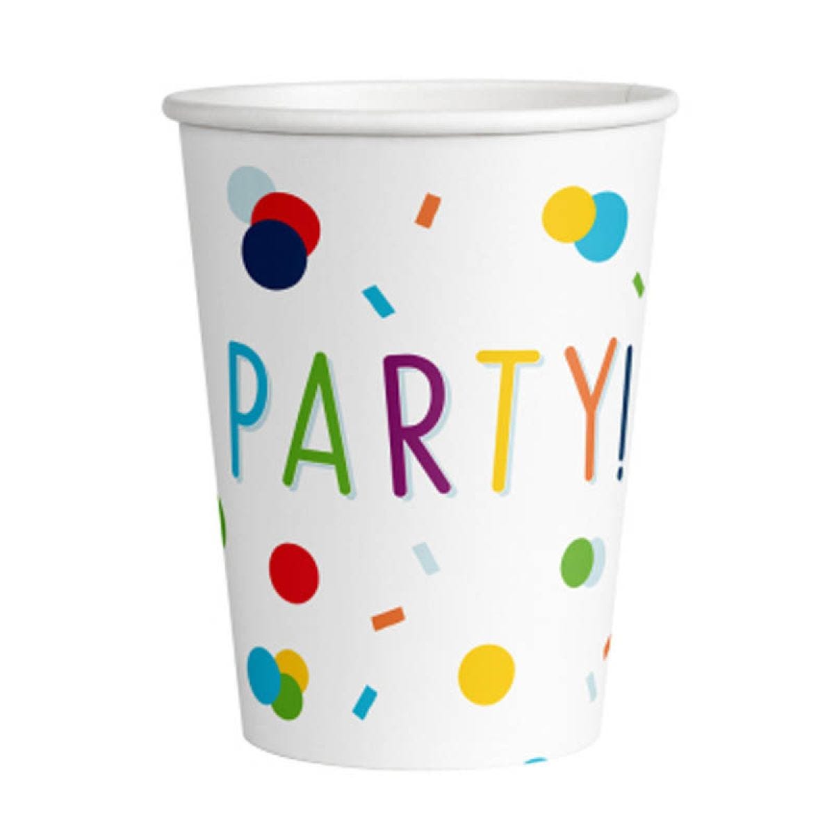 Confetti Birthday Paper Cups - 250ml (8pk)