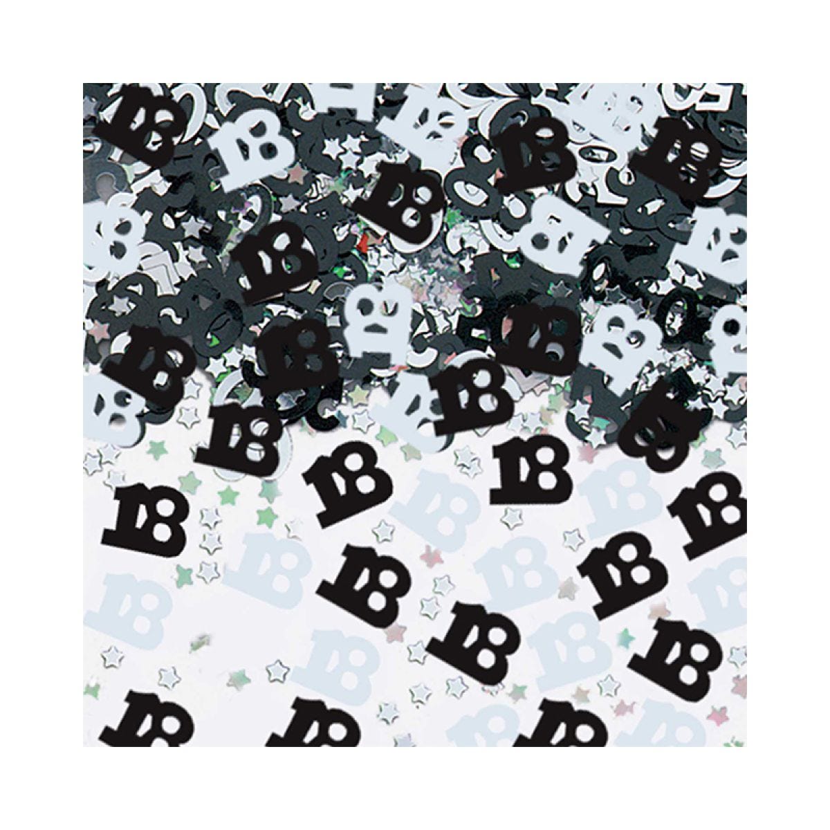 18th Birthday Black & Silver Table/Invite Confetti - 14g