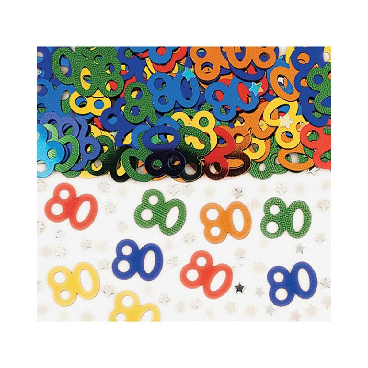 Multicolour Age 80 Metallic Confetti (14g)