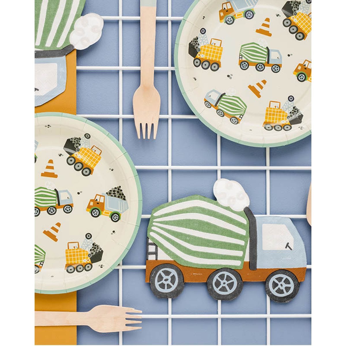 Construction Vehicle Shaped Paper Napkins - 32cm (20pk)