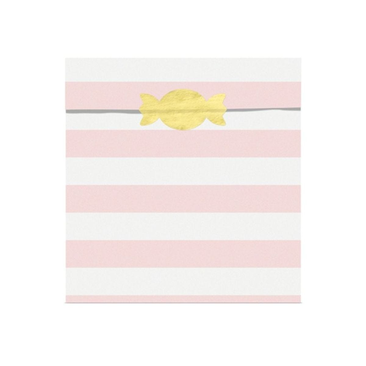 Light Pink Stripe Paper Treat Bags - 14cm (6pk)