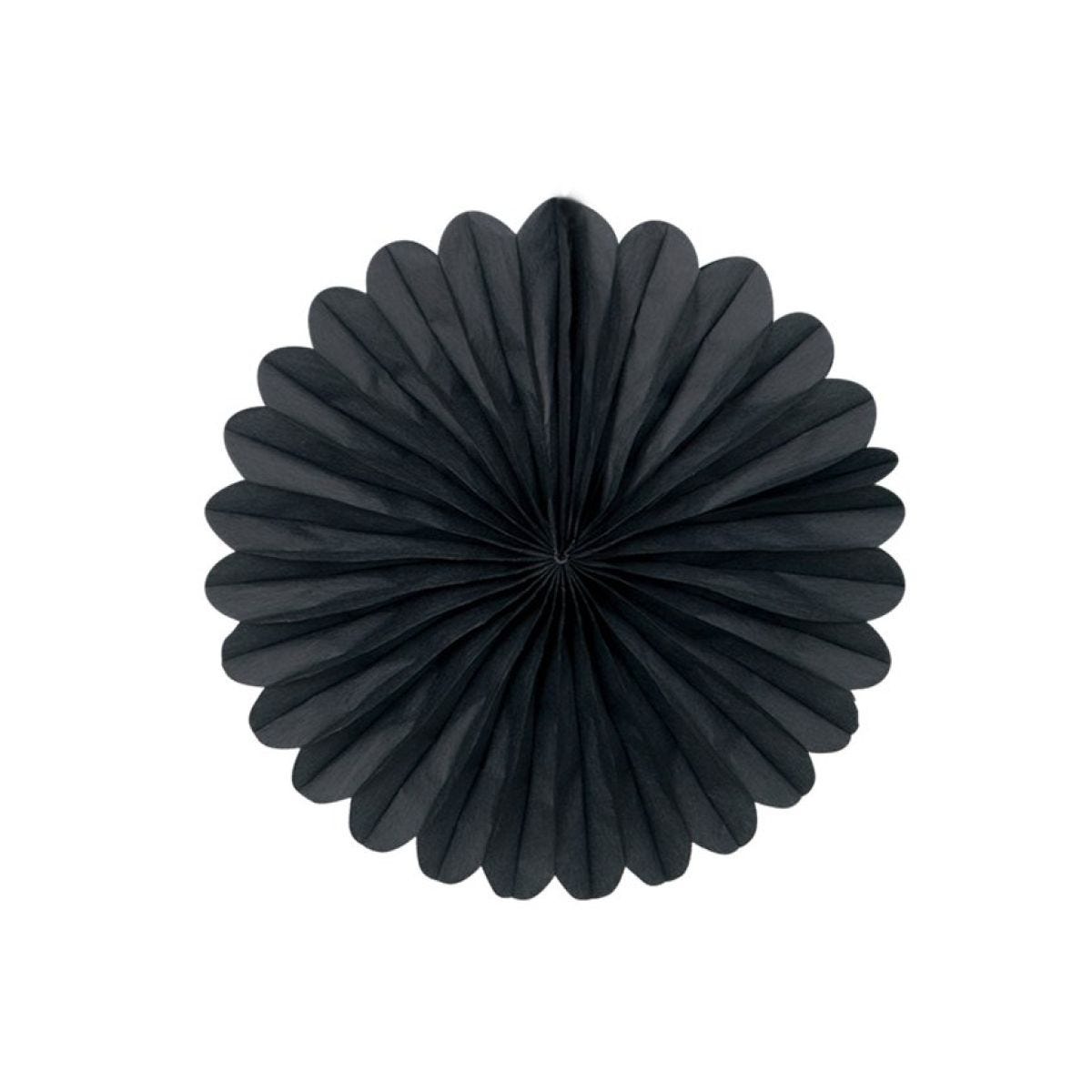 Black Mini Paper Fan Decorations - 15cm (3pk)