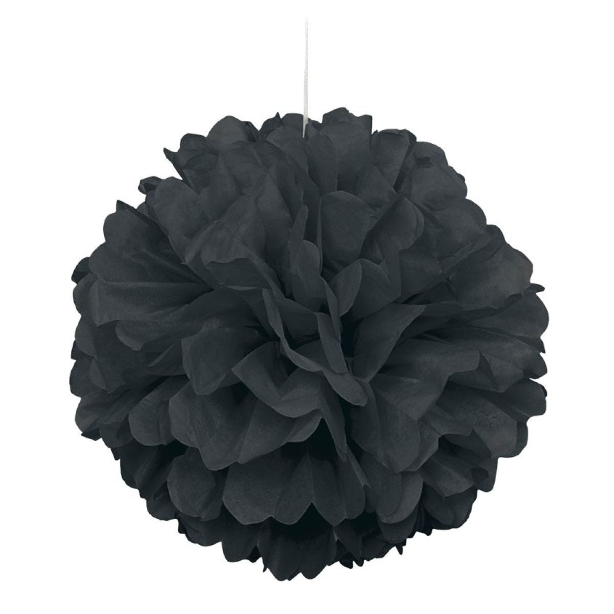 Black Pom Pom Decoration - 41cm