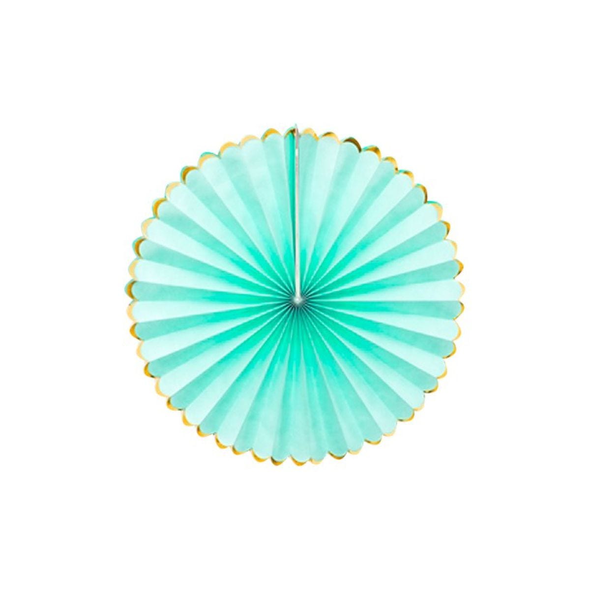 Mint Green & Gold Paper Fans (3pk)