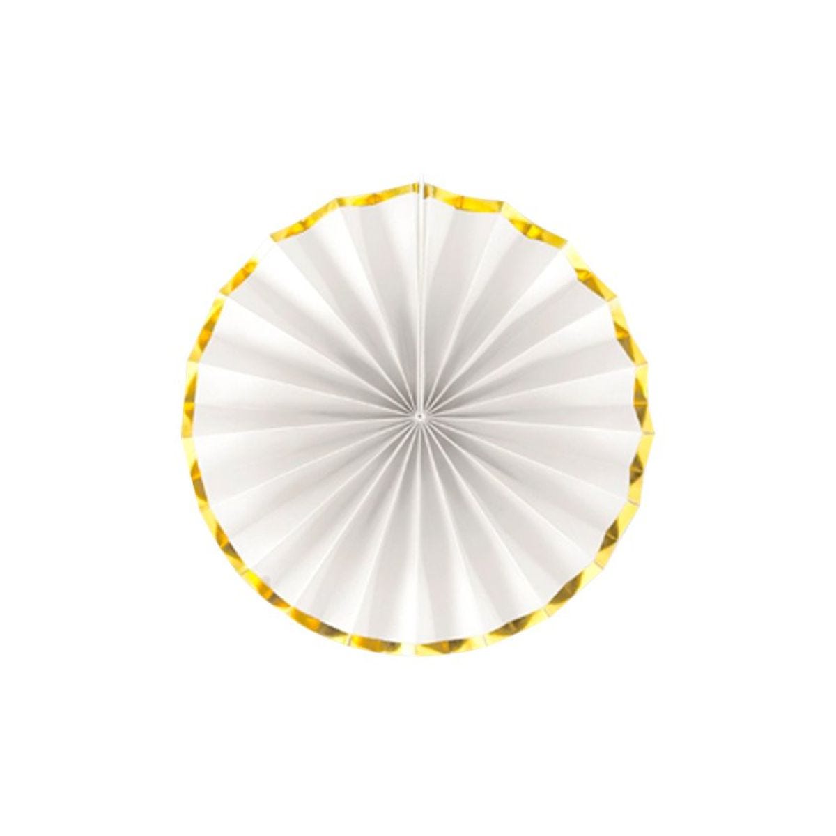 White & Gold Paper Fans (3pk)