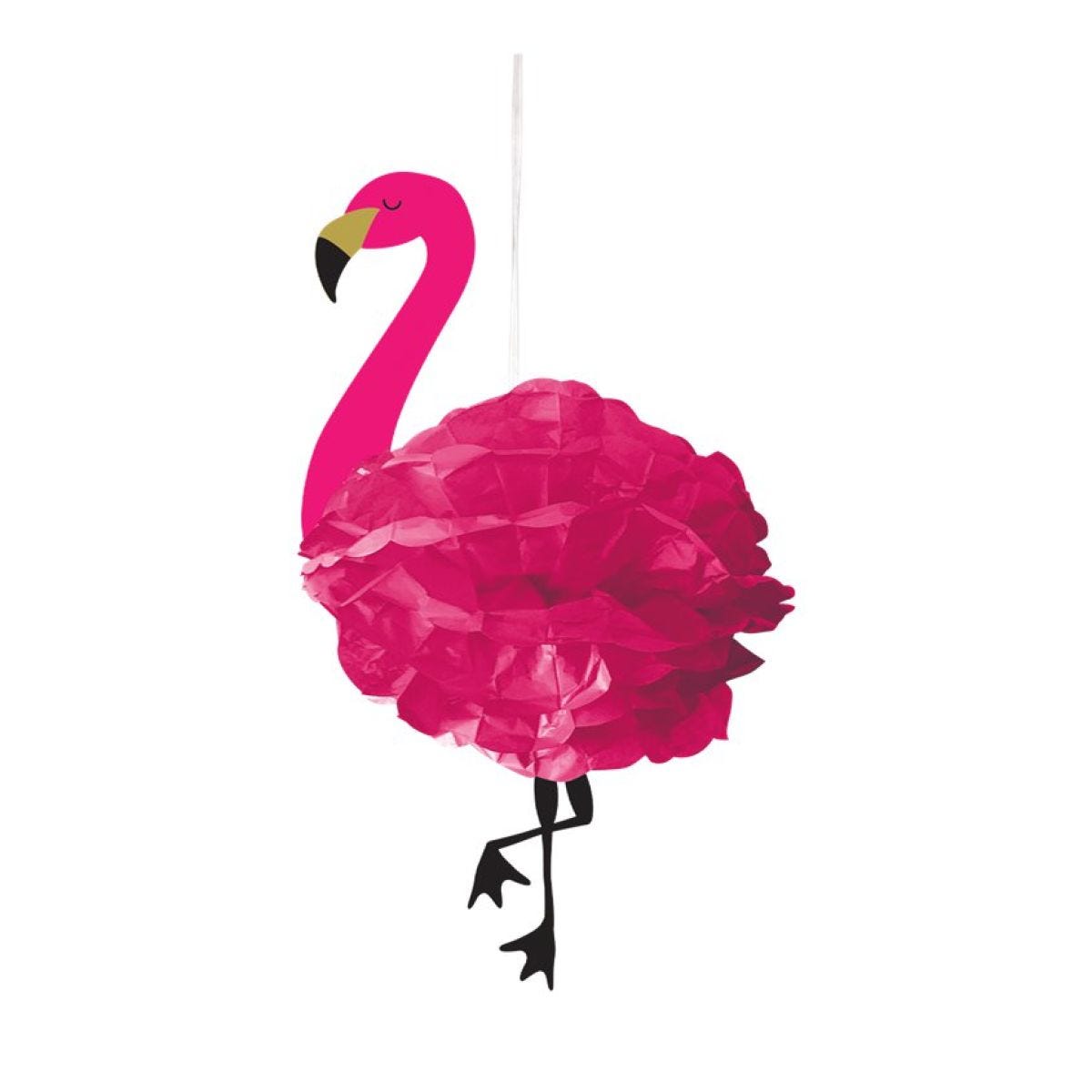 Fluffy Flamingo Hanging Decorations (3pk)