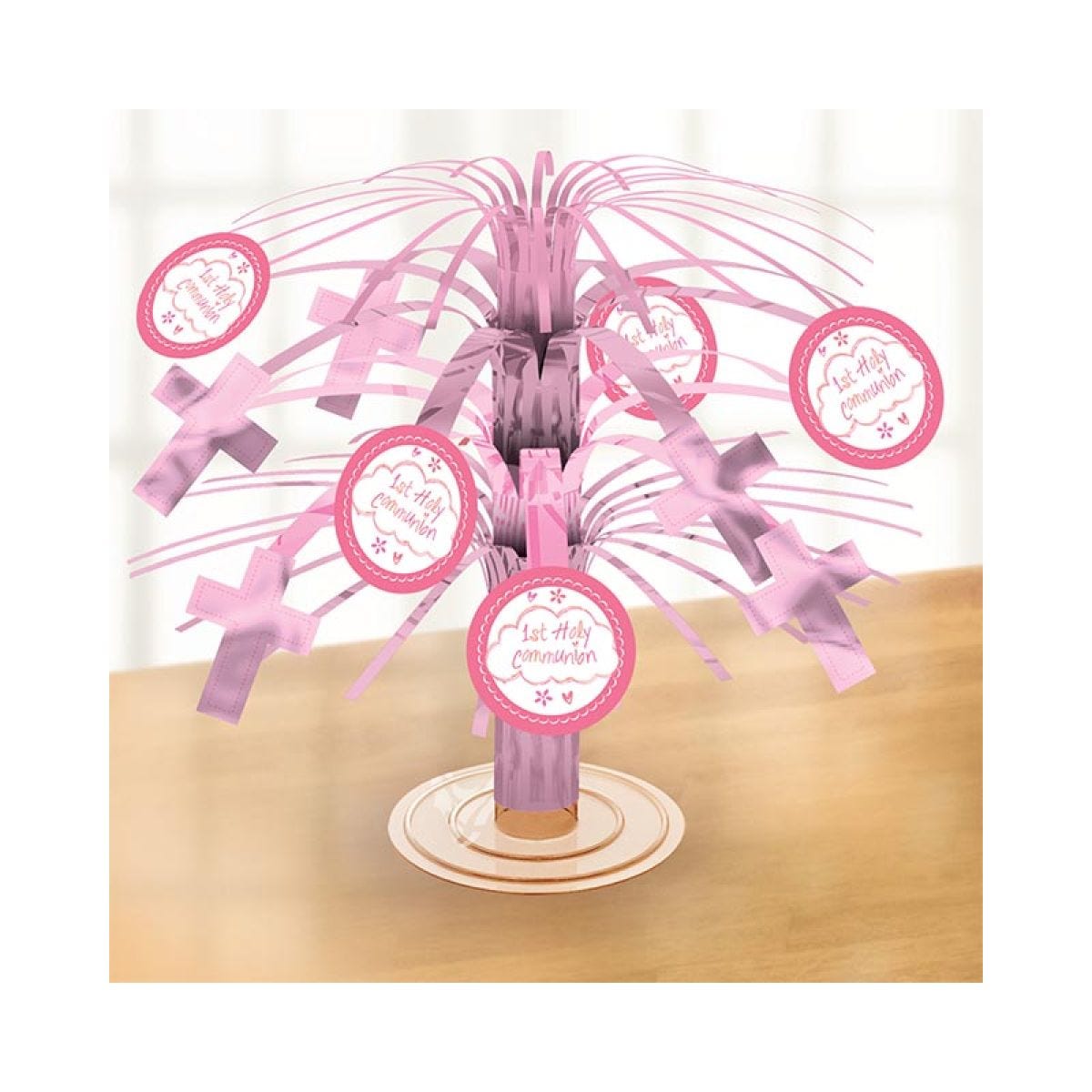 Pink Communion Mini Cascade Table Centrepiece - 19cm