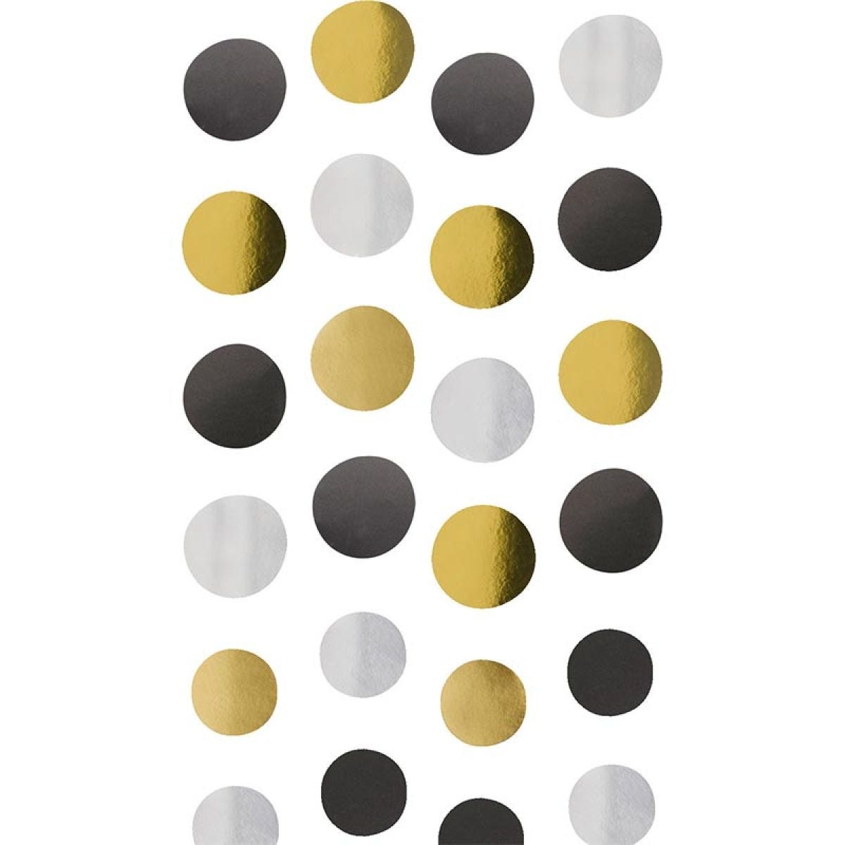 Black Silver Gold String Decorations - 1.3m (4pk)