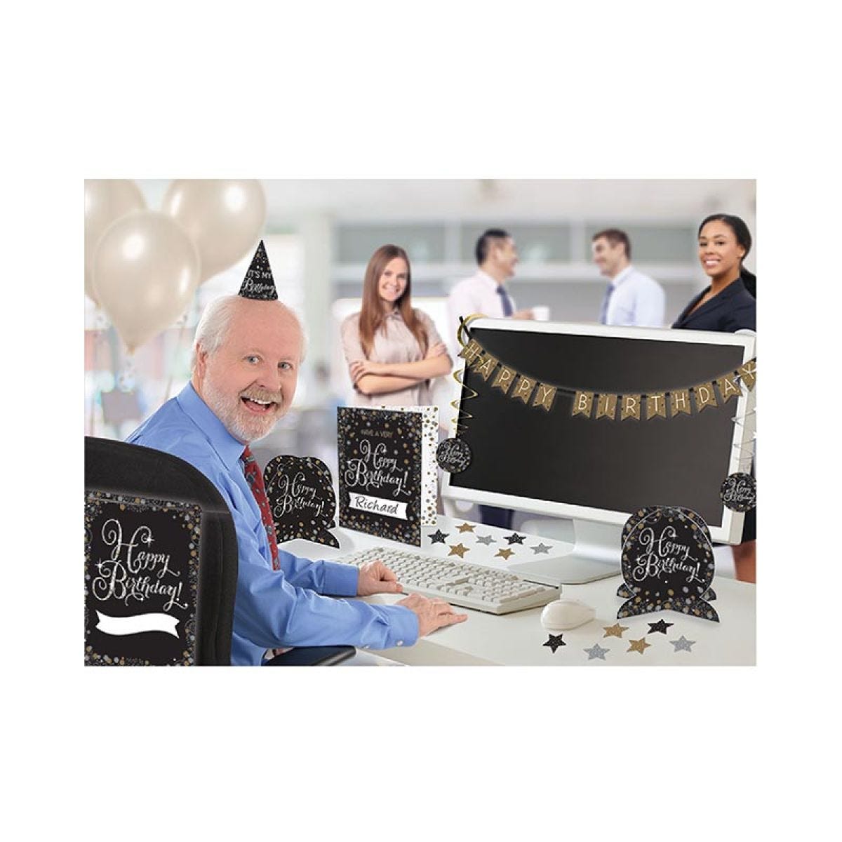 Gold Add an Age Office Decoration Kit