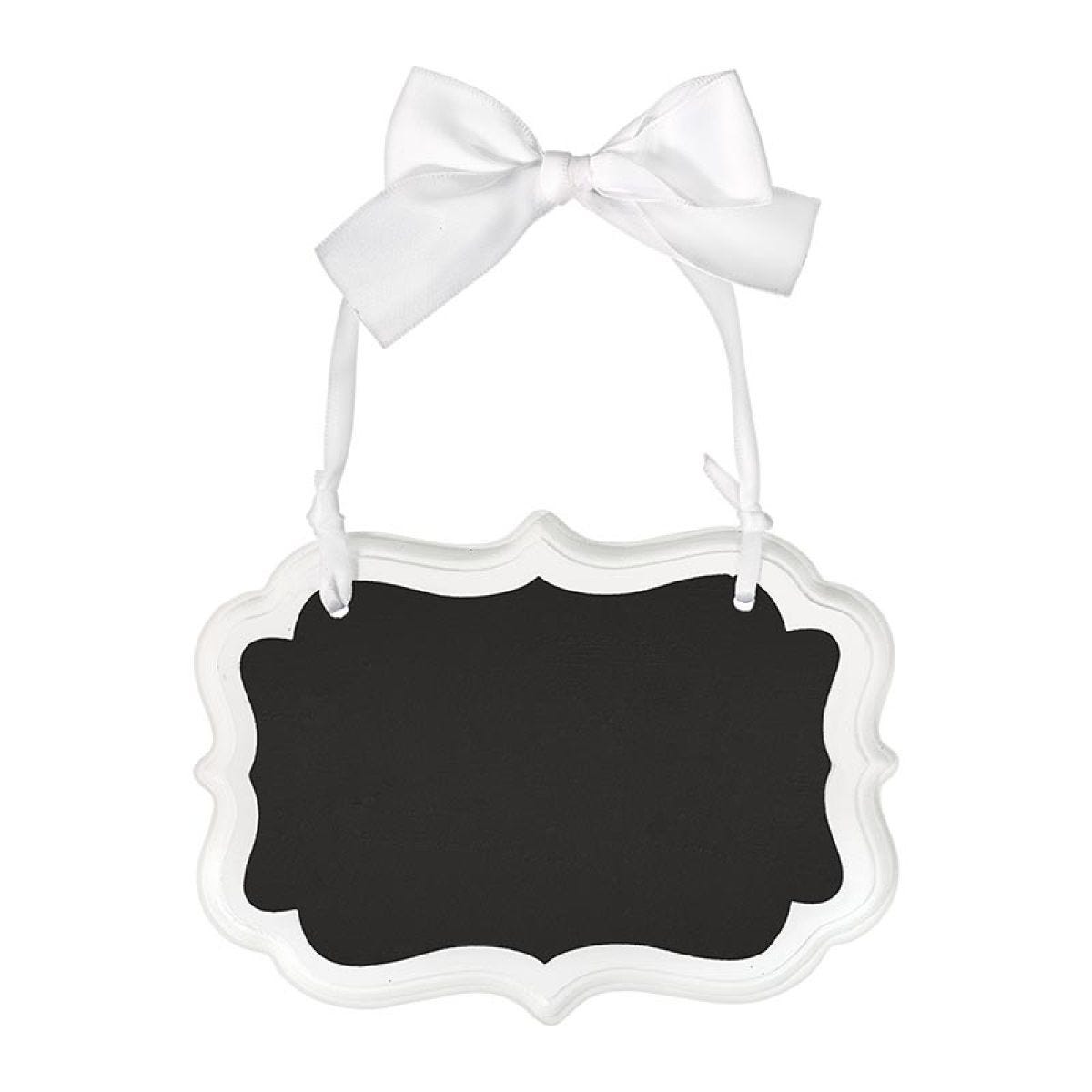 White Glitter MDF Marquee Chalkboard Sign - 14cm x 10cm