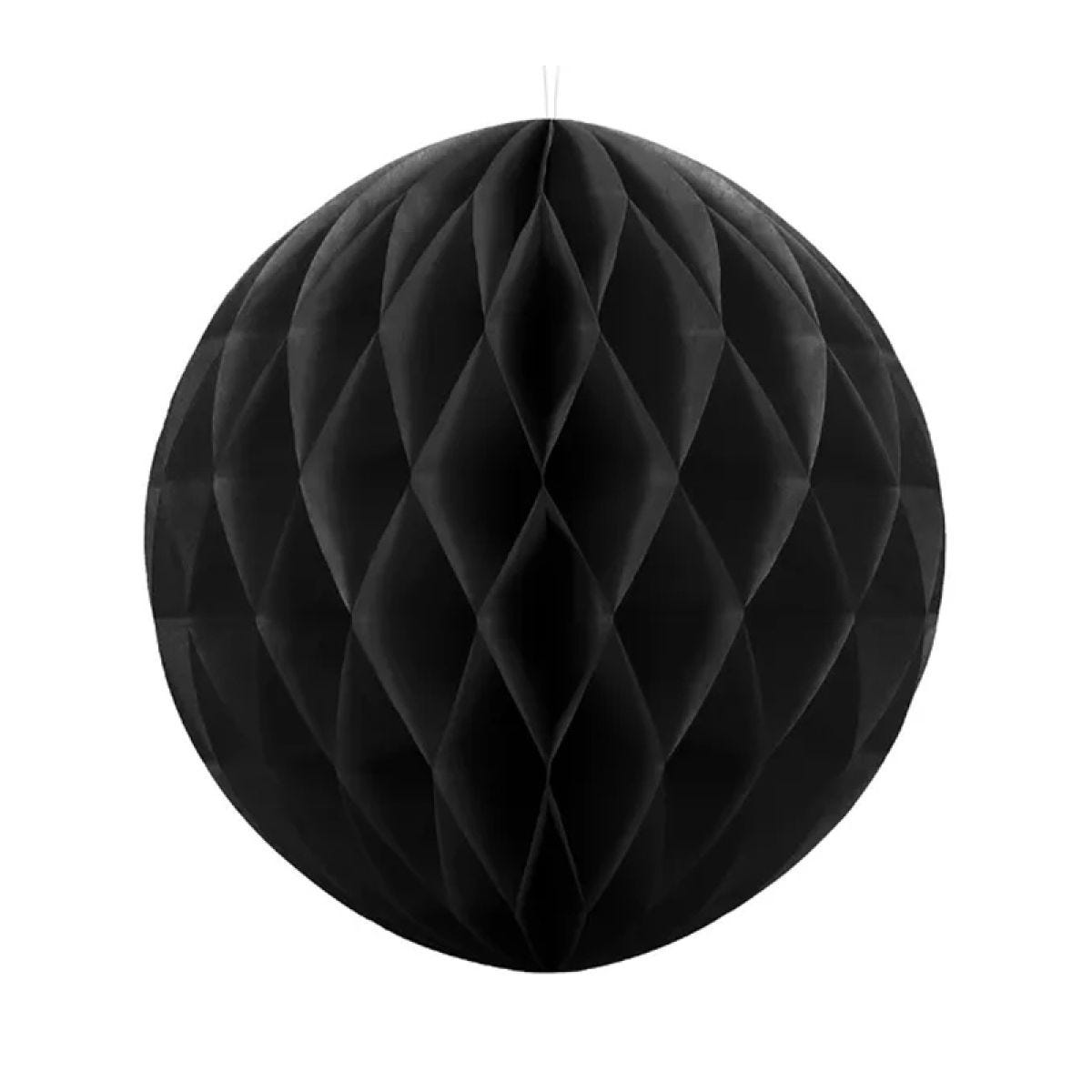 Black Honeycomb Ball Paper Decoration - 20cm