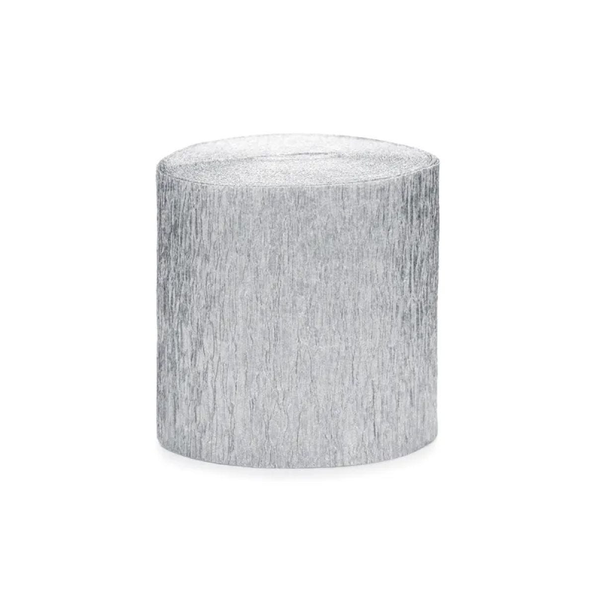 Silver Crepe Streamer (4pk)