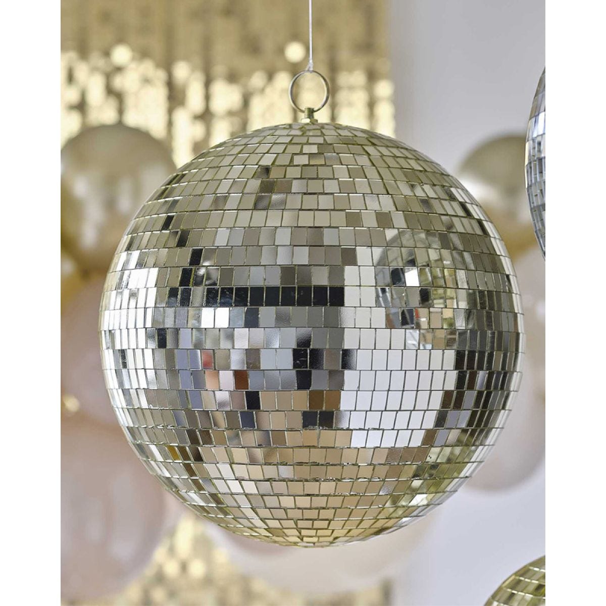Gold Disco Ball Hanging Decoration - 30cm