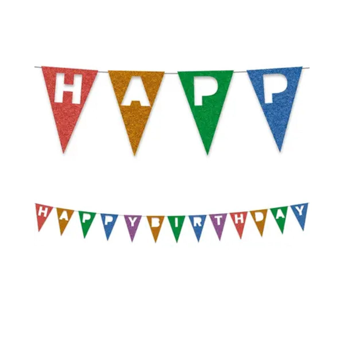 Happy Birthday Reuseable Felt Flag Banner - 2m