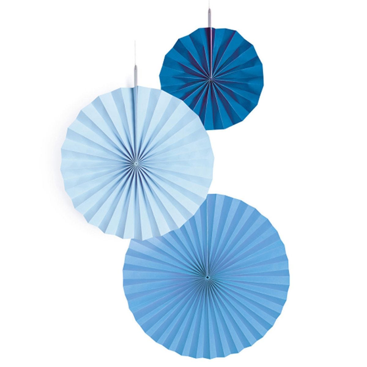 Sky Blue Paper Fans (3pk)
